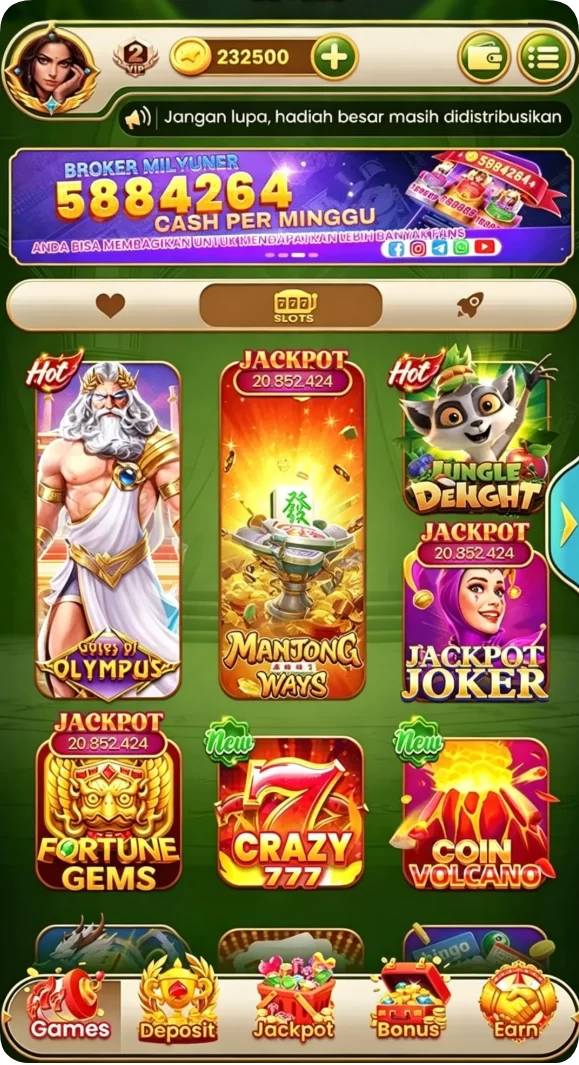 Tampilan utama aplikasi ina777 APK Terbaru: Download Cepat dan Gratis yang intuitif dan efisien.
